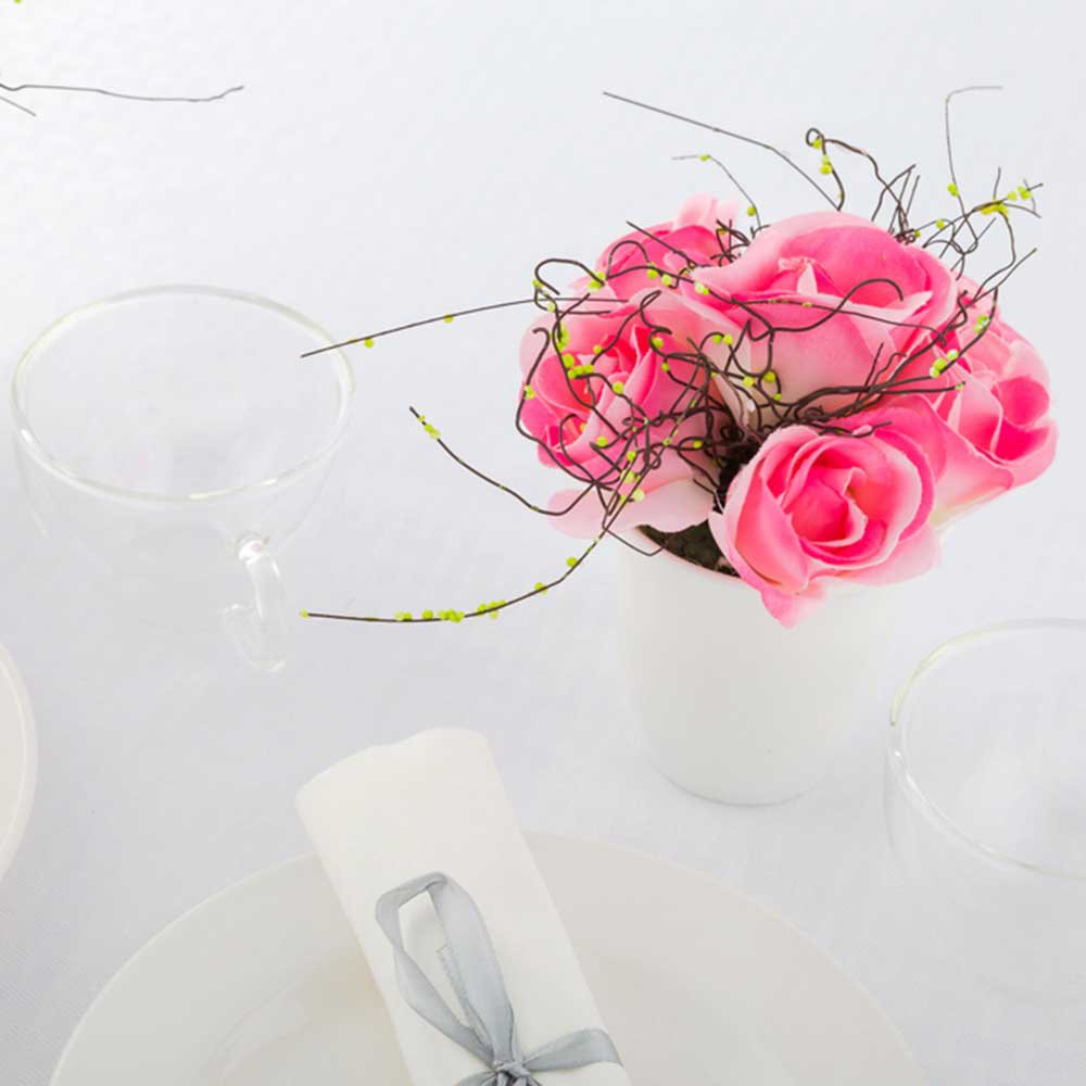 Restaurantware Faux Fiore White Orchid - White Pot - Faux Plants - 13.4"" - 1ct Box