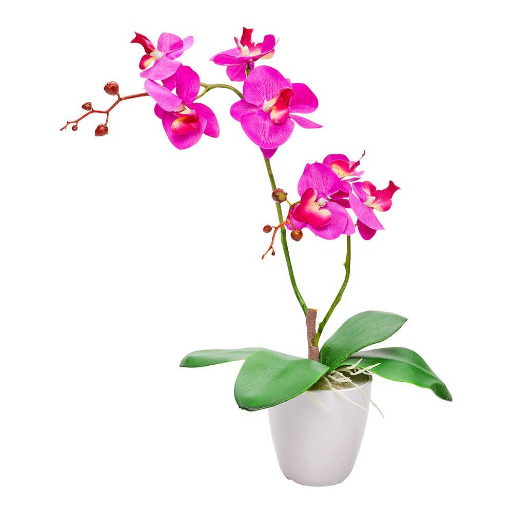 Restaurantware Faux Fiore White Orchid - White Pot - Faux Plants - 13.4"" - 1ct Box