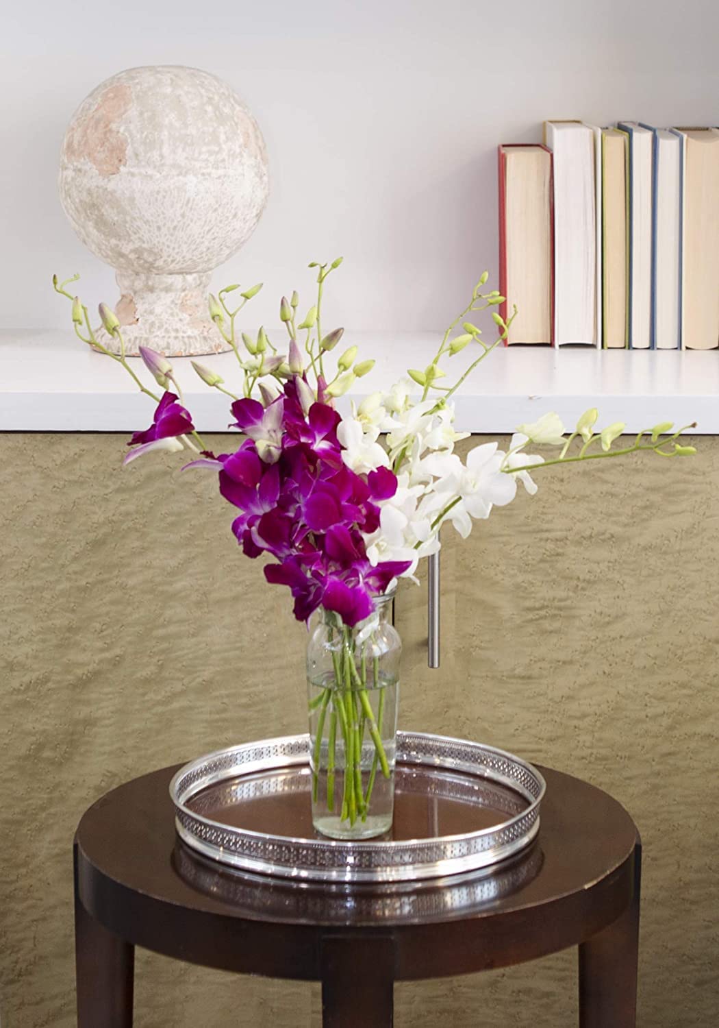 Exotic Sapphire Orchid Bouquet Of 20 Fresh Blue Dendrobium Orchids with Vase - Holidays Collection - KaBloom Prime Next Day - Gift for Birthday, Anniversary, Mother’s Day Fresh Flowers