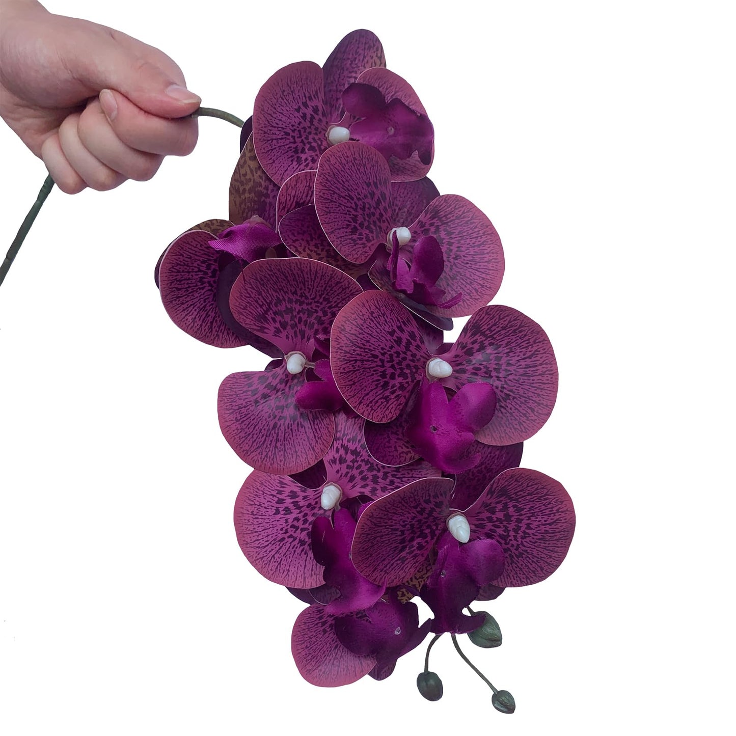 FagusHome 32" Artificial Phalaenopsis Flowers 4 Pcs with 2 Bundles Leaves Artificial Orchid Flowers Stem Plants Fake Butterfly Phalaenopsis Flowers for Home Wedding Party Décor (Yellow)