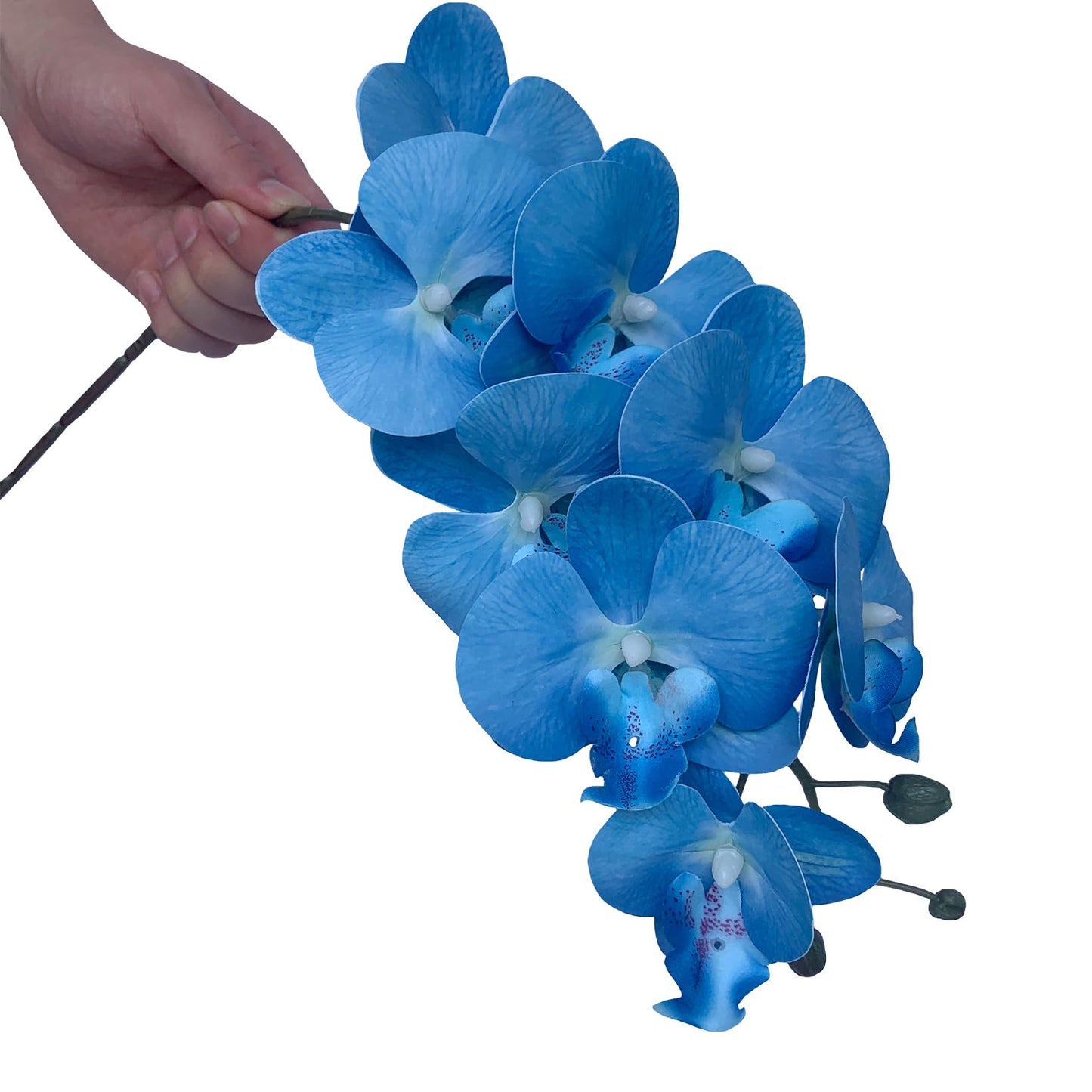 FagusHome 32" Artificial Phalaenopsis Flowers 4 Pcs with 2 Bundles Leaves Artificial Orchid Flowers Stem Plants Fake Butterfly Phalaenopsis Flowers for Home Wedding Party Décor (Yellow)