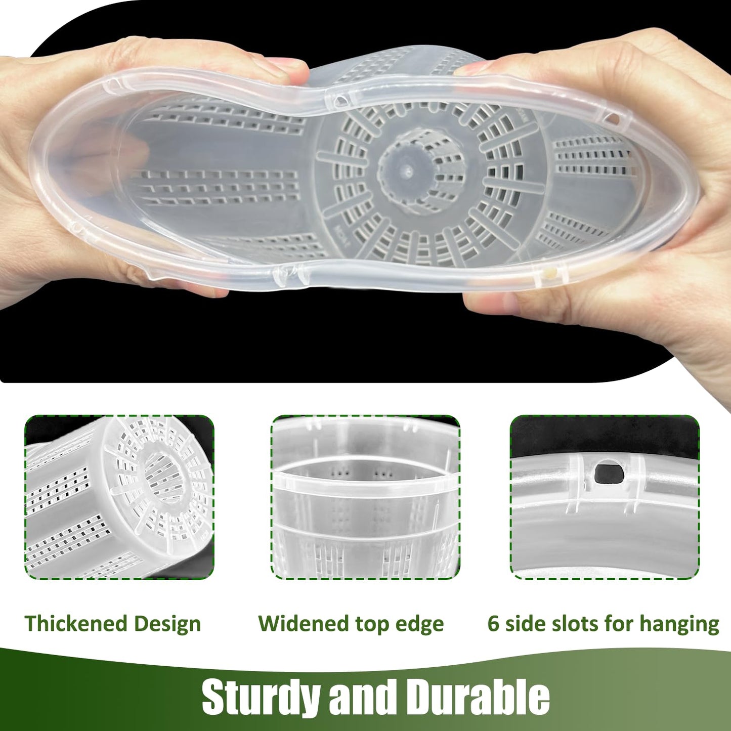 8 Pack Orchid Pot, 4.5in Orchid Pots with Holes, Orchid Pots for Repotting with Clips, Clear Plastic Plant Pot for Indoor Outdoor Plants(4.5in, 8 Pack)