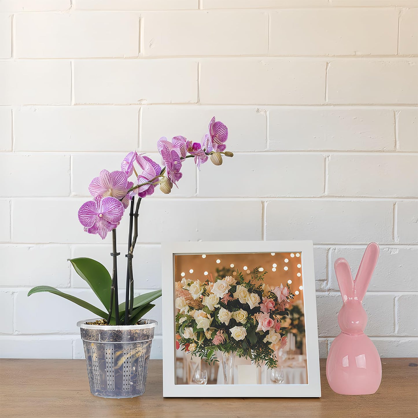 8 Pack Orchid Pot, 4.5in Orchid Pots with Holes, Orchid Pots for Repotting with Clips, Clear Plastic Plant Pot for Indoor Outdoor Plants(4.5in, 8 Pack)