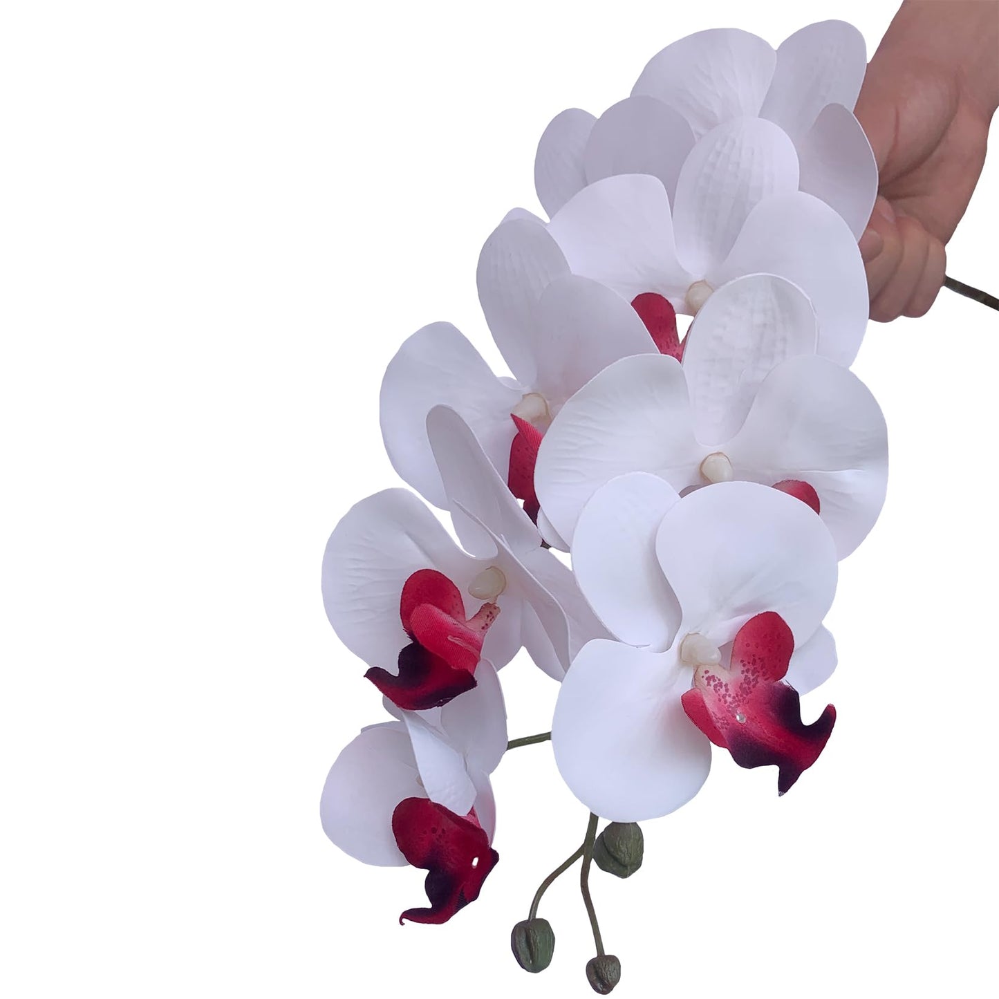 FagusHome 32" Artificial Phalaenopsis Flowers 4 Pcs with 2 Bundles Leaves Artificial Orchid Flowers Stem Plants Fake Butterfly Phalaenopsis Flowers for Home Wedding Party Décor (Yellow)