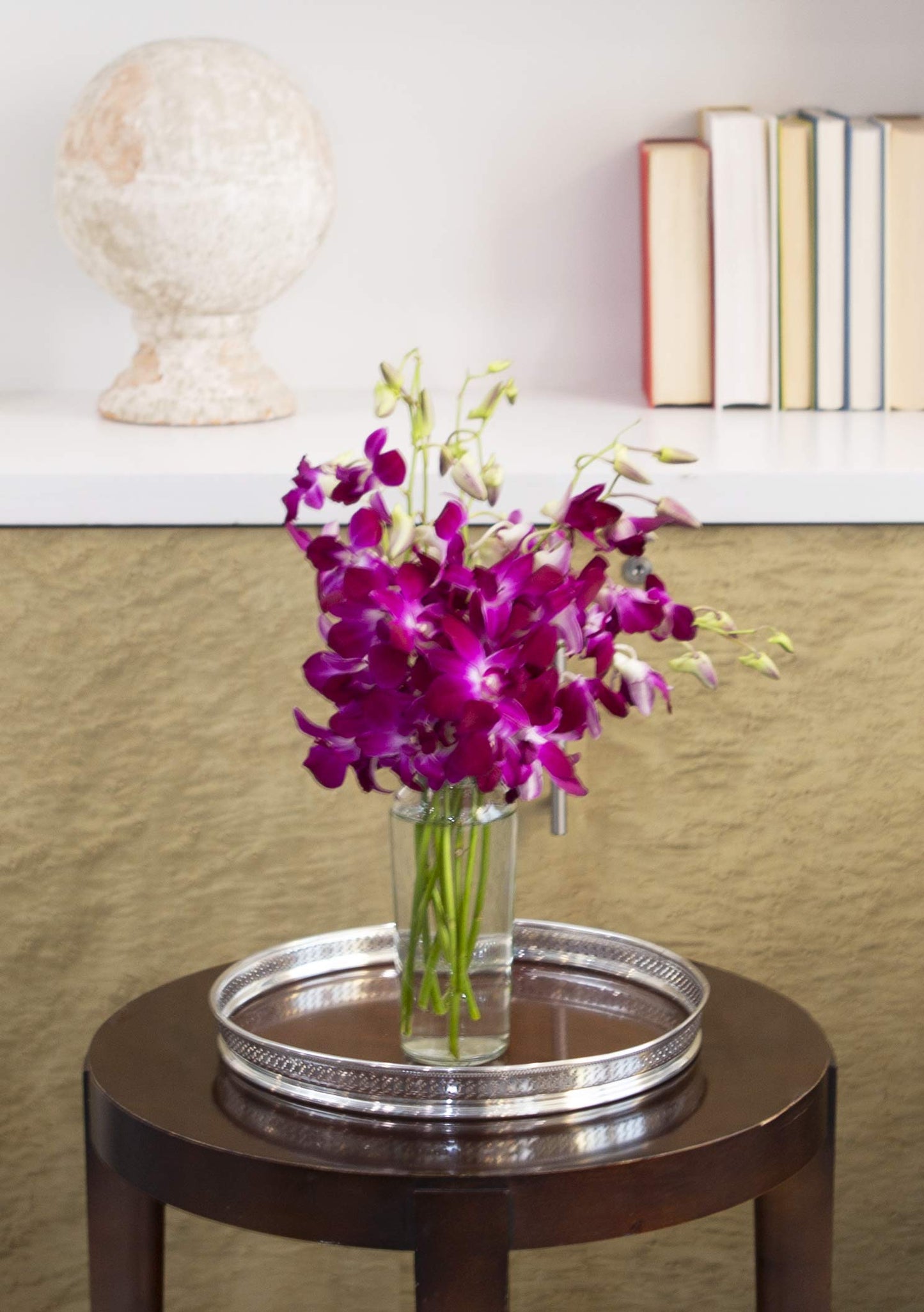 Exotic Sapphire Orchid Bouquet Of 20 Fresh Blue Dendrobium Orchids with Vase - Holidays Collection - KaBloom Prime Next Day - Gift for Birthday, Anniversary, Mother’s Day Fresh Flowers